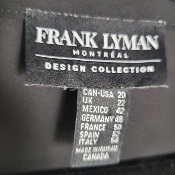 Frank Lyman Shirt 20 Plus Black Houndstooth Trim Sheer Button Drawstring Hem - Picture 6 of 11
